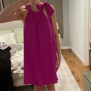 Tyche Fuchsia Bow-Tie Mini Dress